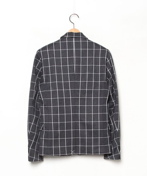 「MANIERA」 チェック柄テーラードジャケット 1 グレー メンズ_画像2