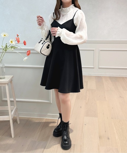 「apres jour」 キャミソールワンピース フリー ブラック レディース_画像3