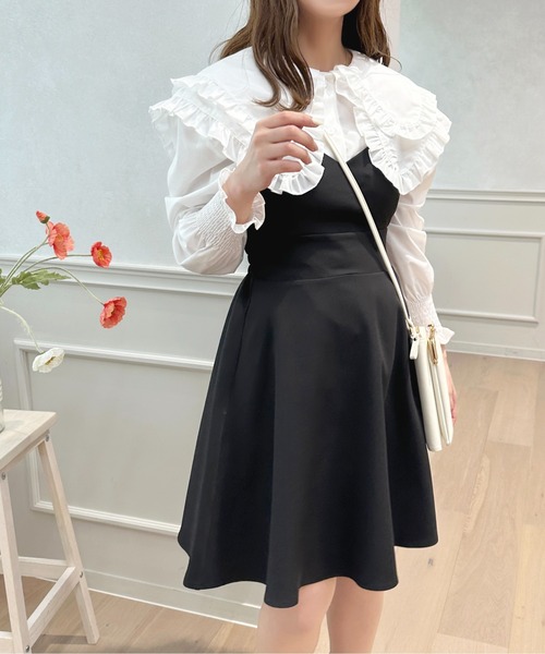 「apres jour」 キャミソールワンピース フリー ブラック レディース_画像6