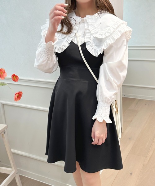 「apres jour」 キャミソールワンピース フリー ブラック レディース_画像8