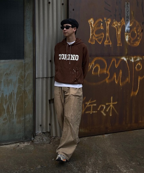 「MandO（Auntie Rosa）」 プルオーバーパーカー MEDIUM チャコールグレー メンズの画像5