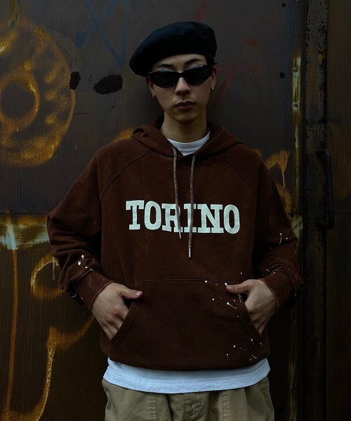 「MandO（Auntie Rosa）」 プルオーバーパーカー MEDIUM チャコールグレー メンズの画像6