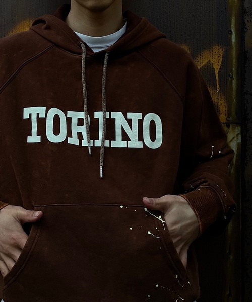 「MandO（Auntie Rosa）」 プルオーバーパーカー MEDIUM チャコールグレー メンズの画像7