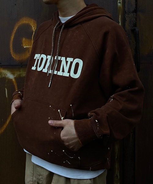 「MandO（Auntie Rosa）」 プルオーバーパーカー MEDIUM チャコールグレー メンズの画像8