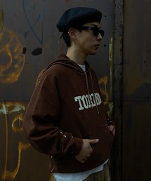 「MandO（Auntie Rosa）」 プルオーバーパーカー MEDIUM チャコールグレー メンズの画像9