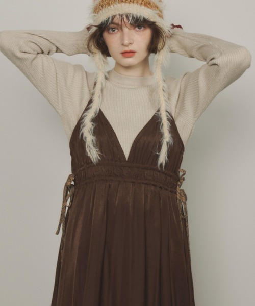 「Unitage」 キャミソールワンピース FREE ダークブラウン レディース_画像3