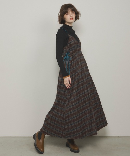 「Unitage」 キャミソールワンピース FREE ダークブラウン レディース_画像6