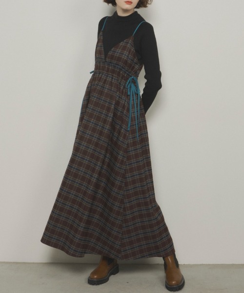 「Unitage」 キャミソールワンピース FREE ダークブラウン レディース_画像8