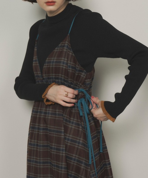 「Unitage」 キャミソールワンピース FREE ダークブラウン レディース_画像9