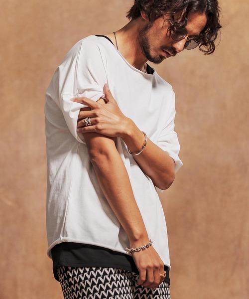 「Jih Nunc」 半袖Tシャツ S ブラック メンズ_画像4