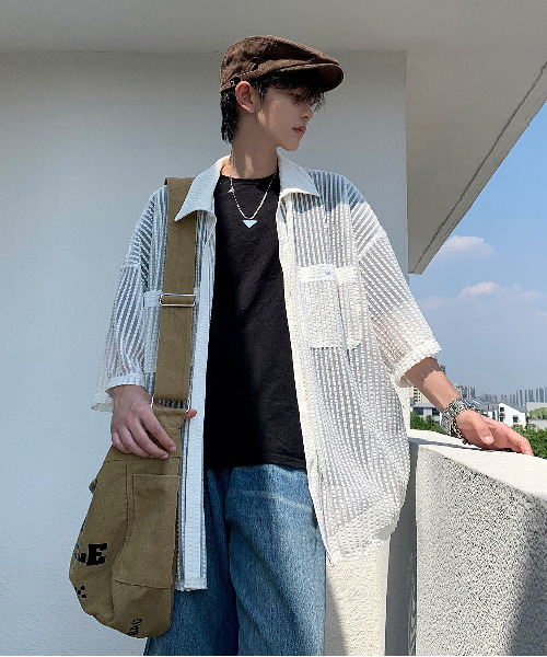 「neos」 半袖シャツ X-LARGE ホワイト メンズ_画像5