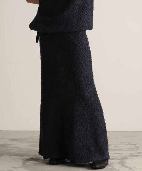 「BACCA」 ロングスカート 34 ネイビー レディース_画像9