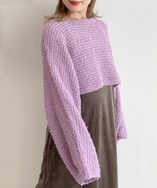 「w closet」 半袖ニット FREE ベージュ レディース_画像2