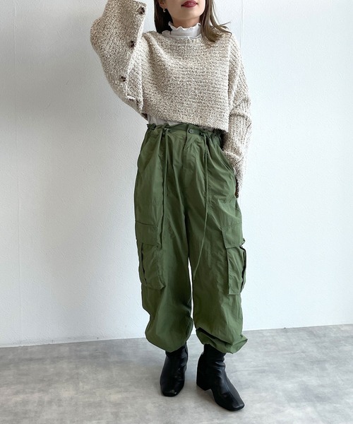 「w closet」 半袖ニット FREE ベージュ レディース_画像4