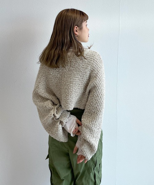 「w closet」 半袖ニット FREE ベージュ レディース_画像7