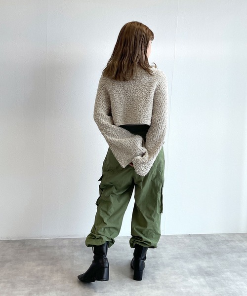 「w closet」 半袖ニット FREE ベージュ レディース_画像10