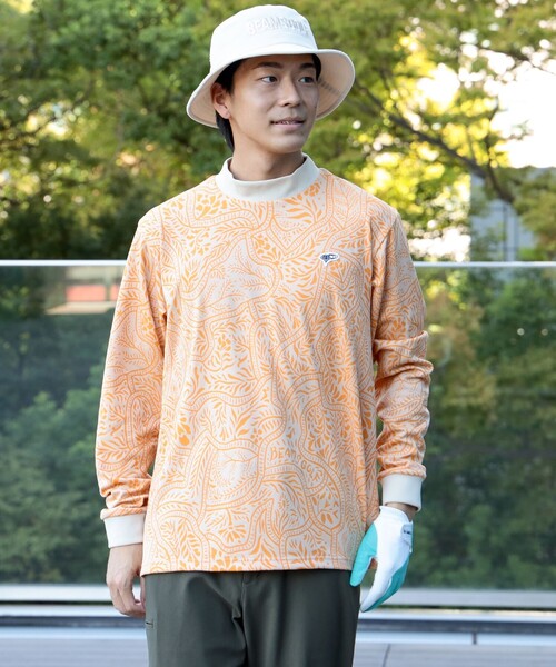 BEAMS GOLF（ビームス ゴルフ） 長袖Tシャツ LARGE オレンジ メンズ