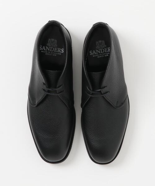 SANDERS ブラック厚底シューズ SANDERS（サンダース）Female Plain Toe Shoe Rubber Sole（レディース