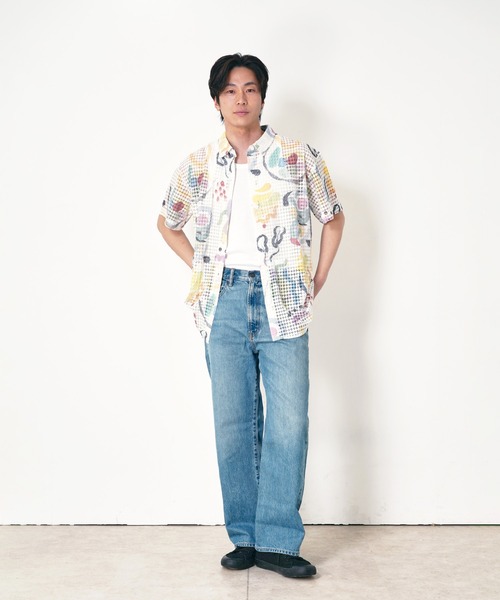 ブラウス シャツ 半袖 “SEA” Kana Akiyama カットワークレースシャツ 