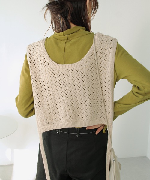 「Crisp」 ノースリーブニット FREE アイボリー レディース_画像2