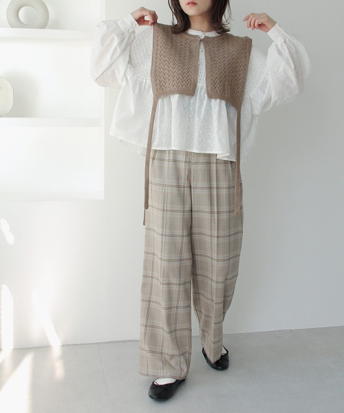 「Crisp」 ノースリーブニット FREE アイボリー レディース_画像3