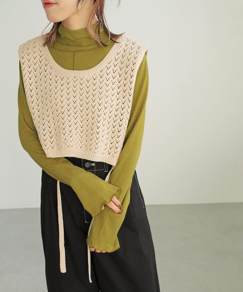 「Crisp」 ノースリーブニット FREE アイボリー レディース_画像9