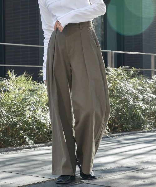 slattgir（スラットジール） ワイドパンツ パンツ 高身長 ツイルタック