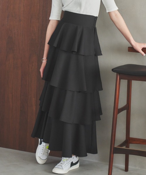 「VIOLETTA」 フリルスカート S グレイッシュブルー レディース_画像6