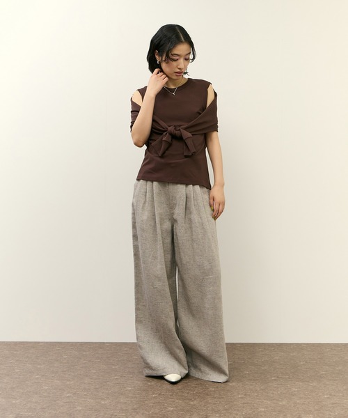 ペビさま ADAM ET ROPE'（アダムエロペ） パンツ リネンタックパンツ レディース