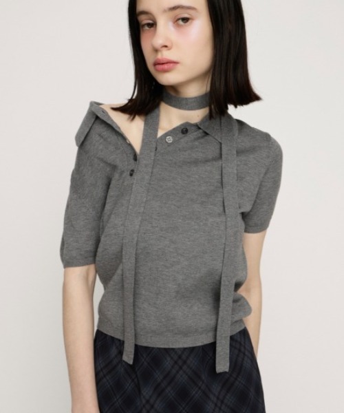 SLY（スライ） ポロシャツ ポロ HG KNIT POLO TOPS ハイゲージ