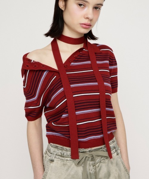 SLY（スライ） ポロシャツ ポロ HG KNIT POLO TOPS ハイゲージ