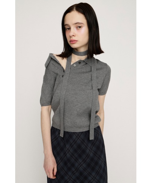 SLY（スライ） ポロシャツ ポロ HG KNIT POLO TOPS ハイゲージ