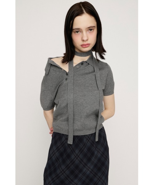SLY（スライ） ポロシャツ ポロ HG KNIT POLO TOPS ハイゲージ