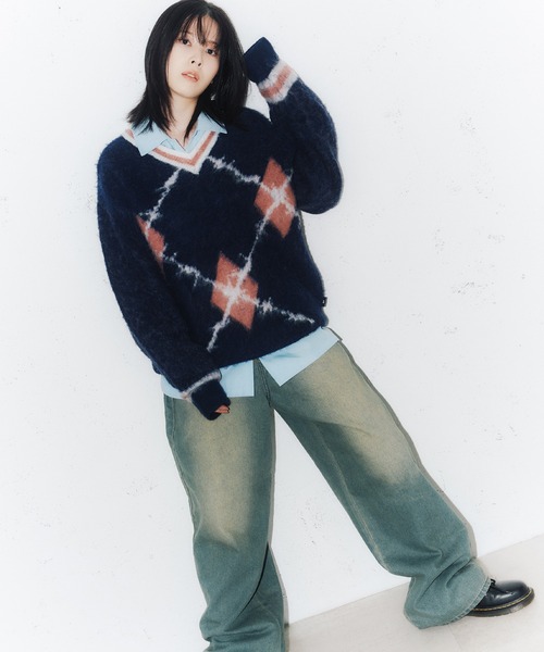 「FTW」 長袖ニット MEDIUM ネイビー メンズ_画像7