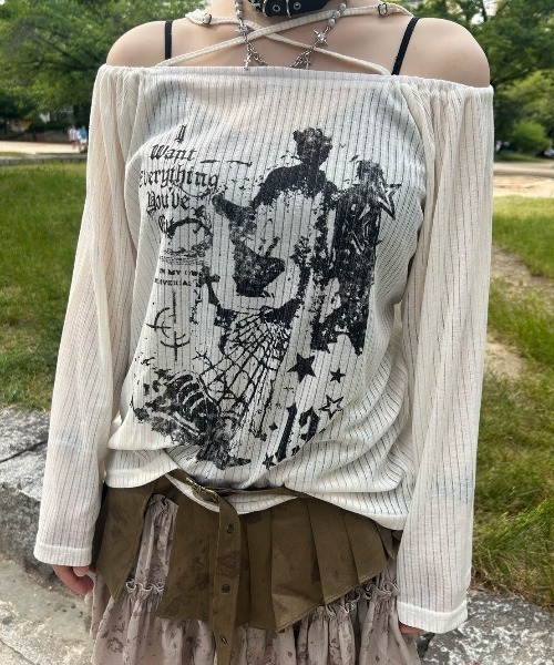 「XU」 「TheHands」長袖カットソー ONE SIZE ホワイト レディース_画像2