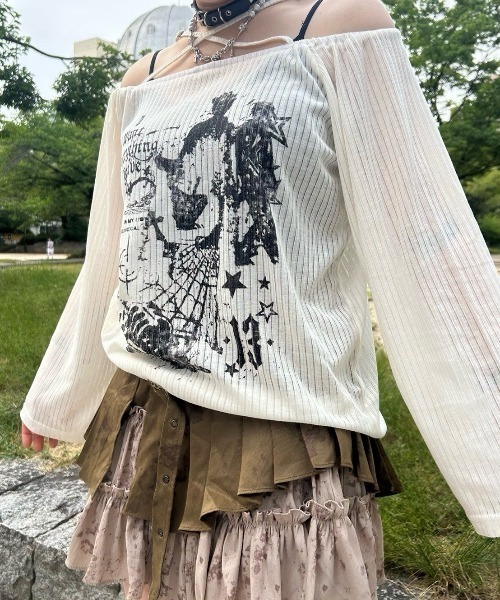 「XU」 「TheHands」長袖カットソー ONE SIZE ホワイト レディース_画像5