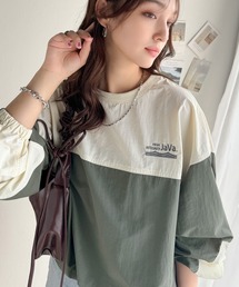 「Java」 長袖ブラウス X-LARGE オフホワイト レディースの画像3