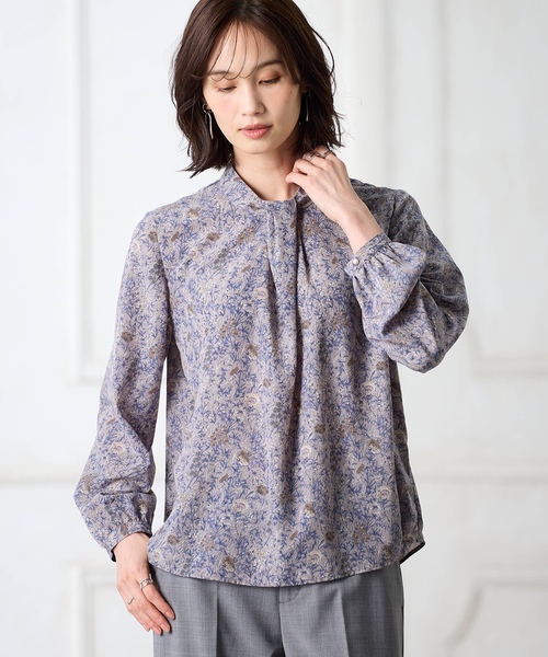 「A/C DESIGN BY ALPHA CUBIC」 長袖ブラウス 11号 ライトグレー レディース_画像7