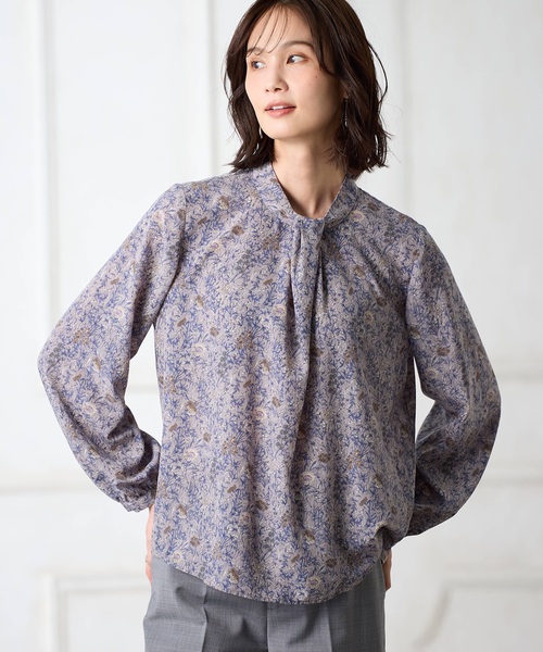 「A/C DESIGN BY ALPHA CUBIC」 長袖ブラウス 11号 ライトグレー レディース_画像9