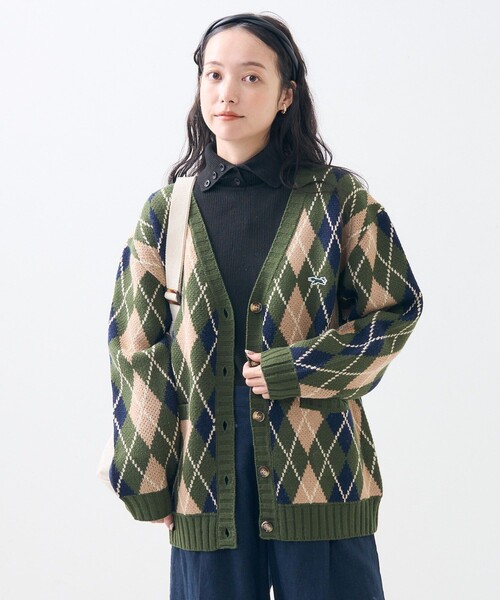 「FREAK'S STORE」 ニットカーディガン フリ- グリーン レディース_画像5
