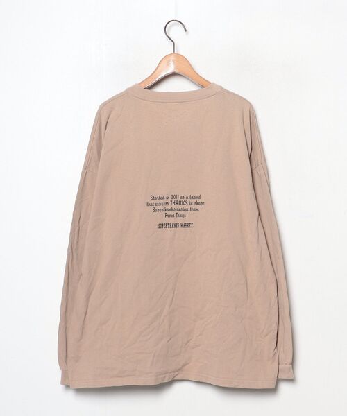 「SUPERTHANKS」 長袖Tシャツ L ベージュ メンズ_画像2