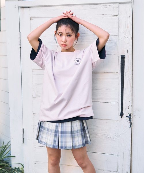 LOVETOXIC スカート 「イージーケア」ベルトつきチェックプリーツ