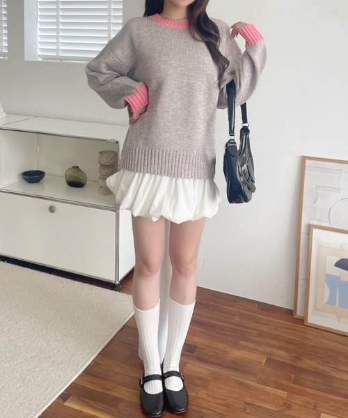 「A.D.C.L.」 長袖ニット M ピンク レディース_画像2