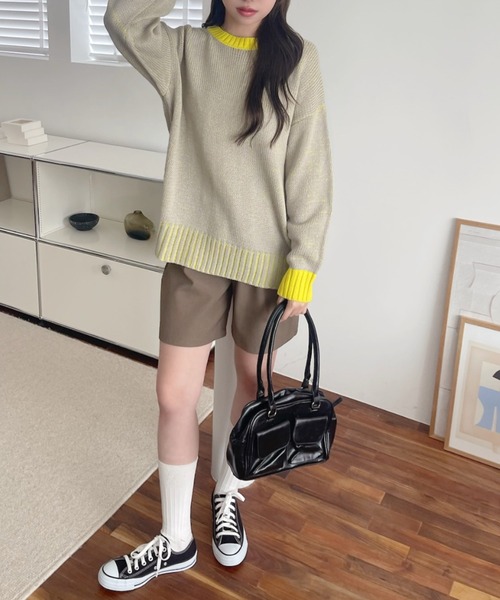 「A.D.C.L.」 長袖ニット M ピンク レディース_画像4