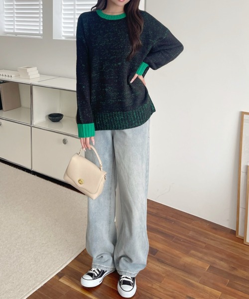 「A.D.C.L.」 長袖ニット M ピンク レディース_画像6