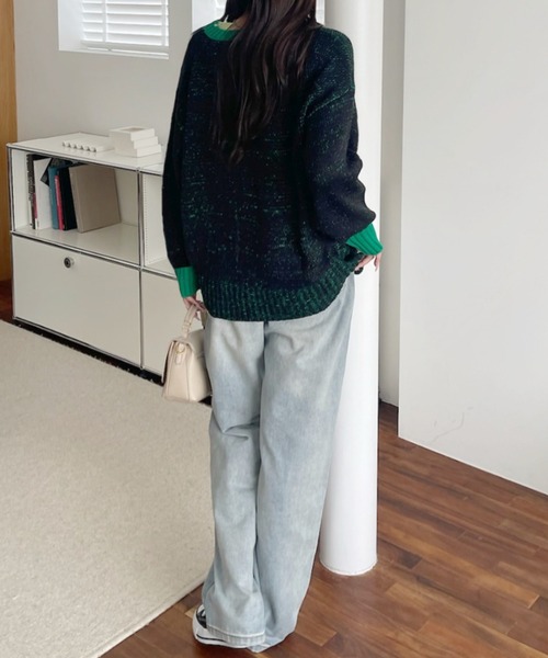 「A.D.C.L.」 長袖ニット M ピンク レディース_画像7