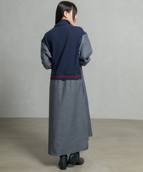 「MARECHAL TERRE」 長袖ワンピース MEDIUM カーキ レディースの画像