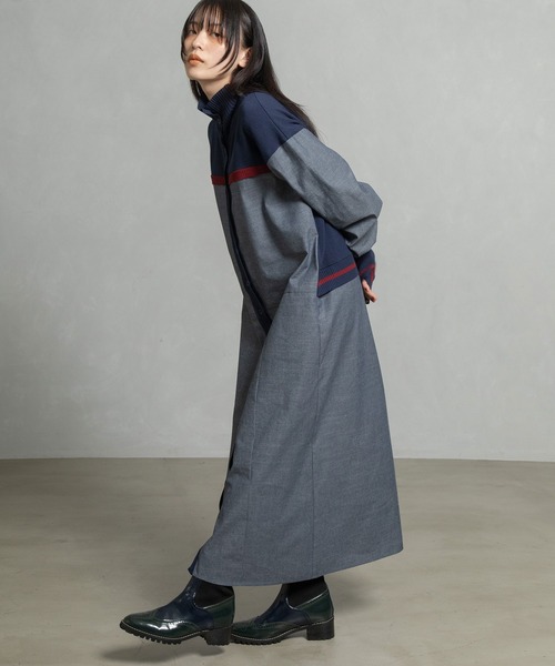 「MARECHAL TERRE」 長袖ワンピース MEDIUM カーキ レディースの画像