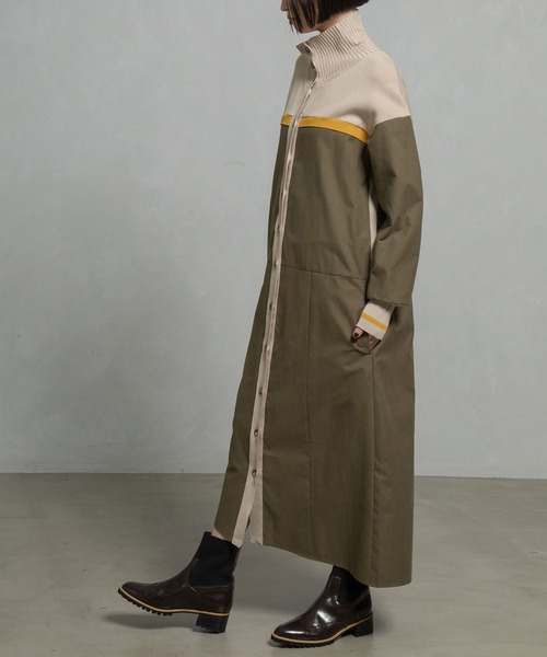 「MARECHAL TERRE」 長袖ワンピース MEDIUM カーキ レディースの画像