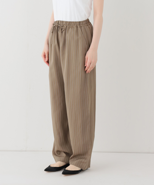パンツ 「3サイズ展開/追加」フィブリルストライプリラックスパンツ レディースの画像